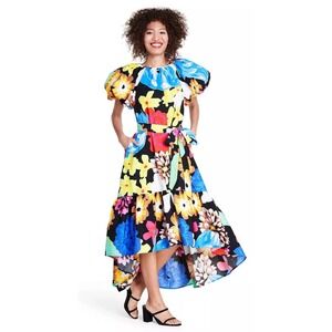 NEW Christopher John Rogers Target Floral Midi Dress Womens Size S Maximalist